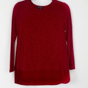 J. Crew Claret/Wine sweater/knit w/ Faux Hem - XS.